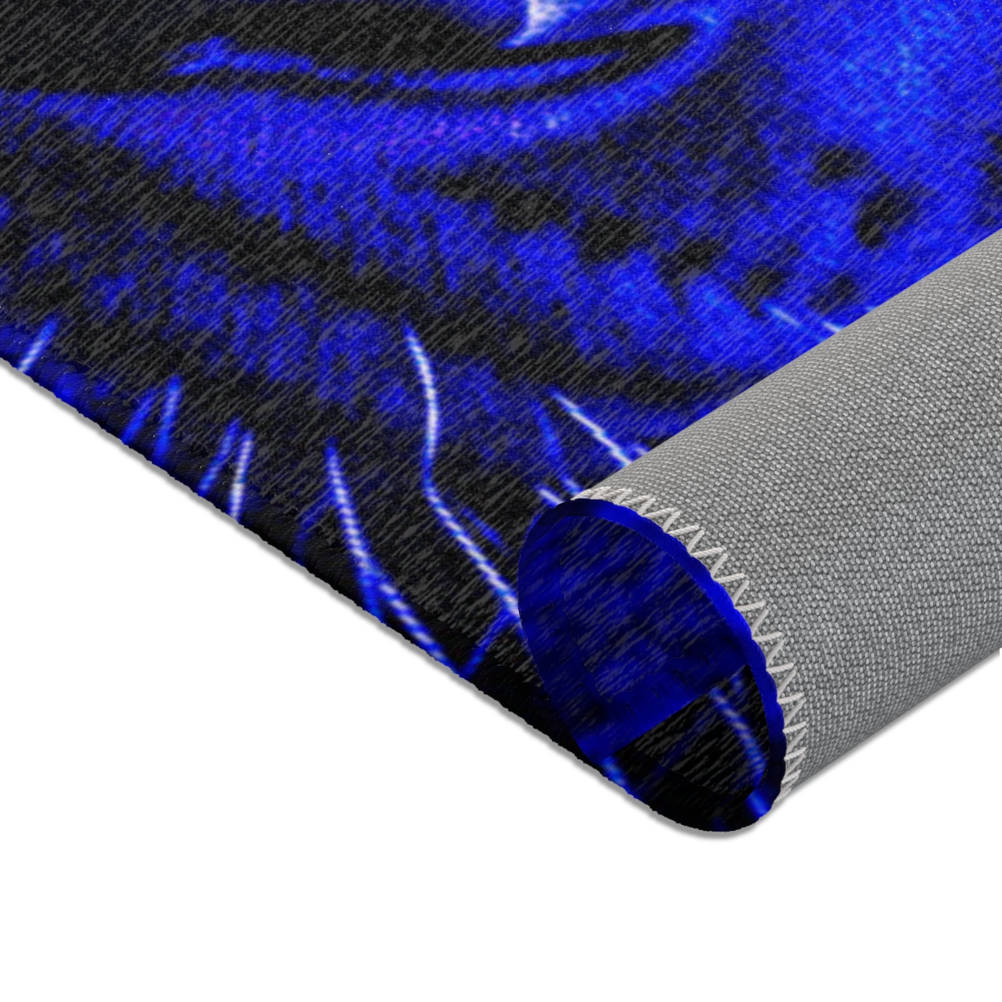 Blue Leopard Area Rug – Bold Neon Leopard Accent Rug for Living Room, Bedroom & Game Room