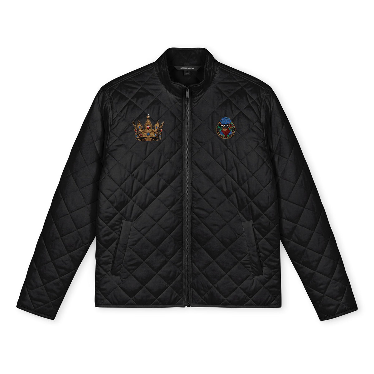 Embroidered Crown & Crest Quilted Jacket