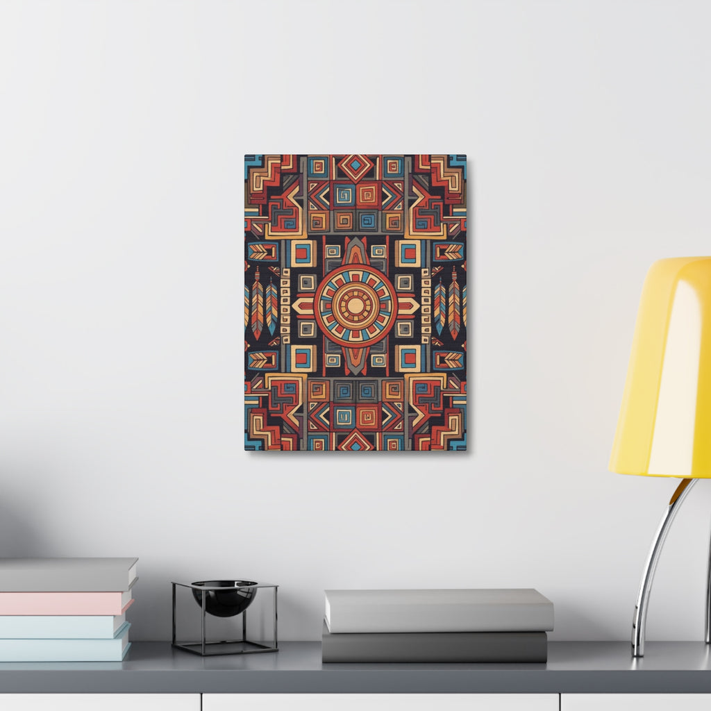 Southwestern Geometric Canvas Art — Tribal Mandala Wall Decor