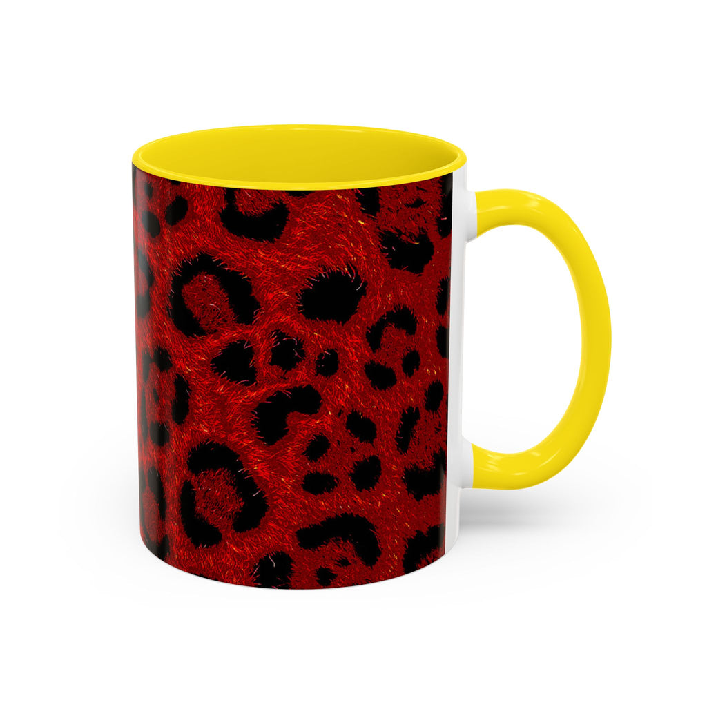 Red Leopard Print Accent Coffee Mug (11/15oz)