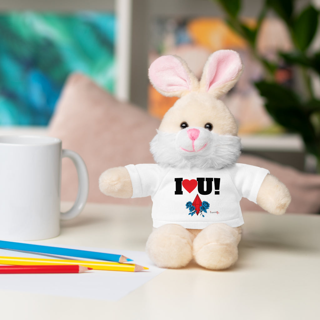 Plush Bear with Branded Tee – Red Diamond and Blue Roses Teddy