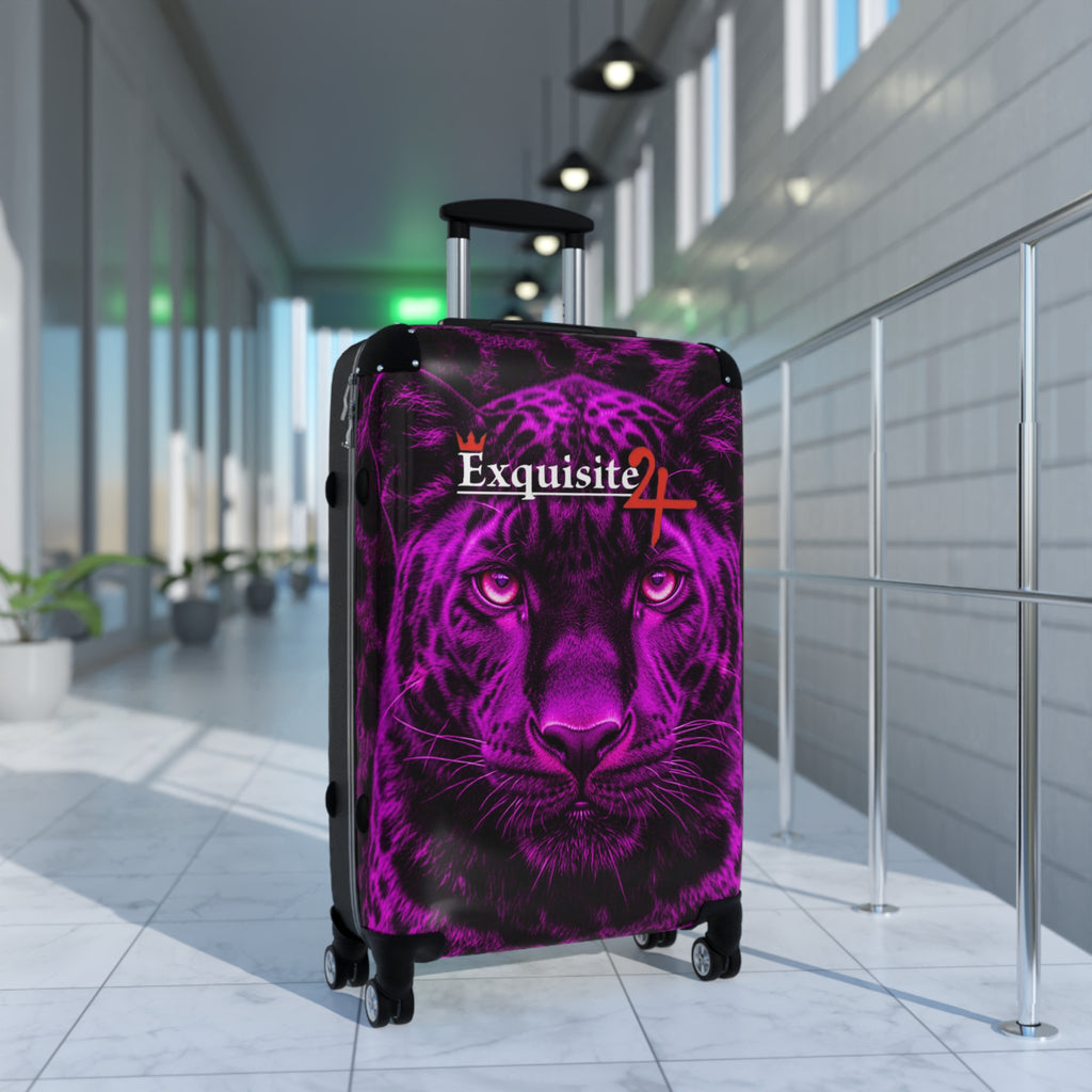 Purple Leopard Carry-On Suitcase — 'Exquisite 24' Graphic Luggage