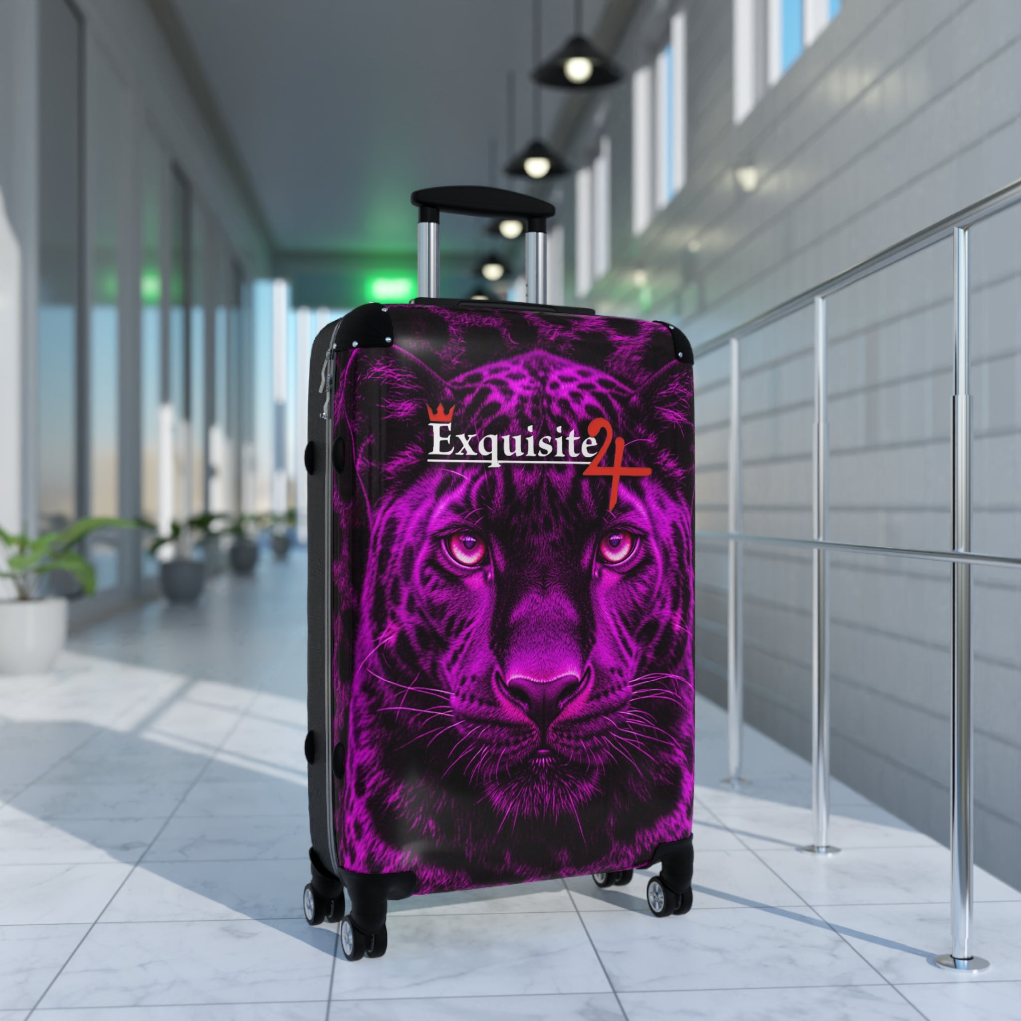 Purple Leopard Carry-On Suitcase — 'Exquisite 24' Graphic Luggage