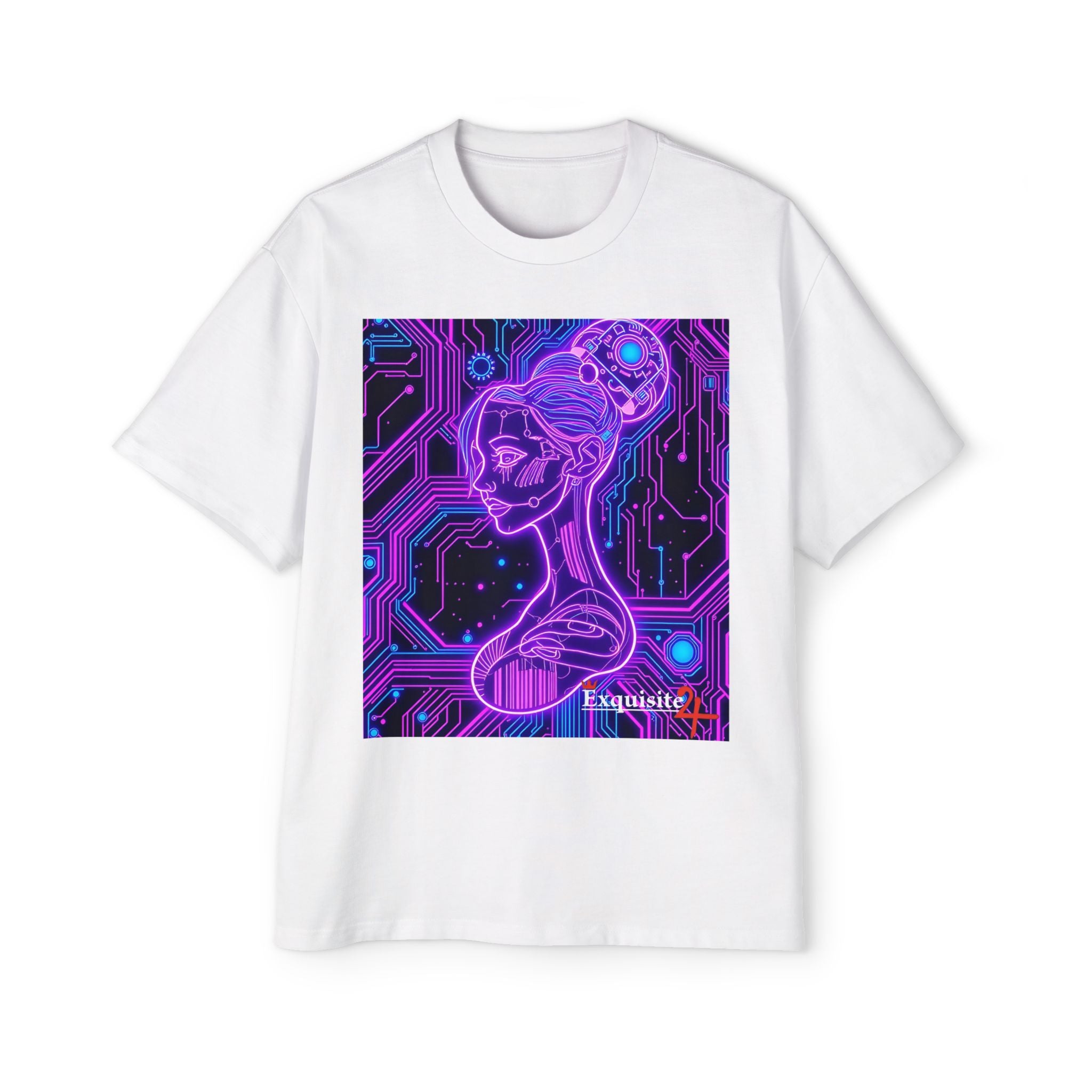 Cyberpunk Goddess Graphic Tee Oversized Men's T-Shirt
