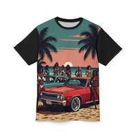 Beach Party Vintage Car Sunset Graphic Shirt