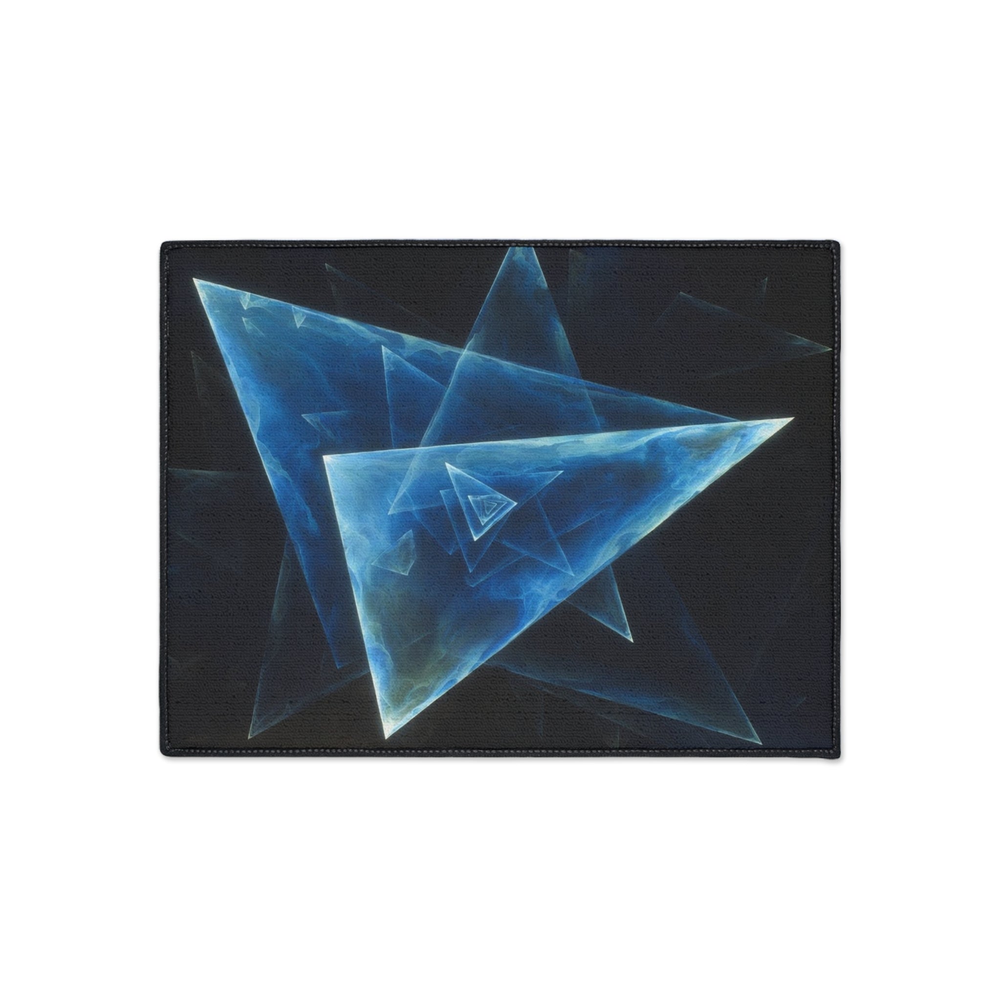Geometric Blue Triangle Heavy-Duty Floor Mat