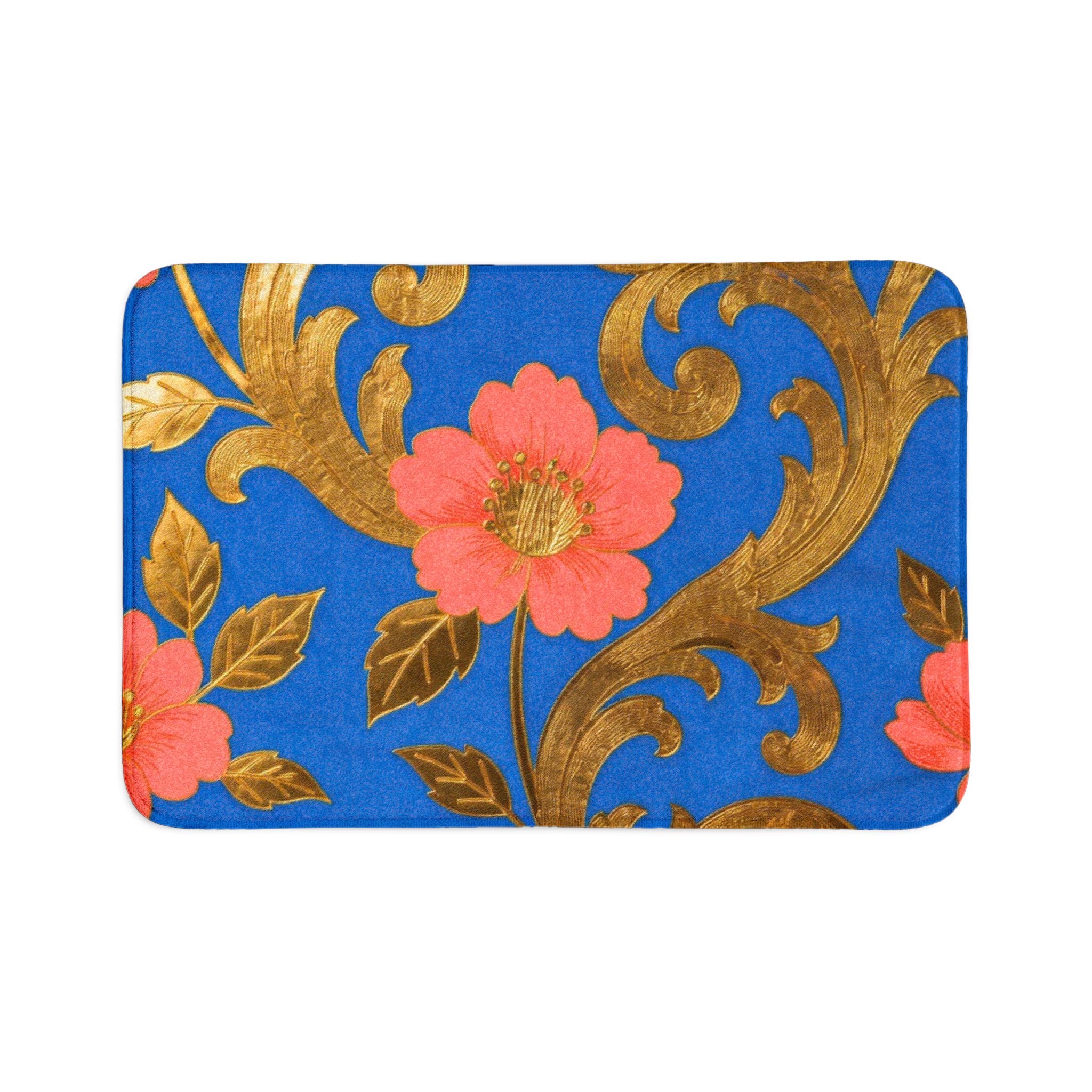 Floral Gold Scroll Toilet Seat Cover Set