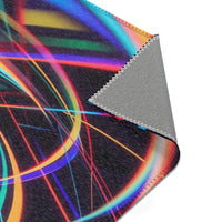 Neon Swirl Area Rug — Retro Rainbow Abstract Accent Rug