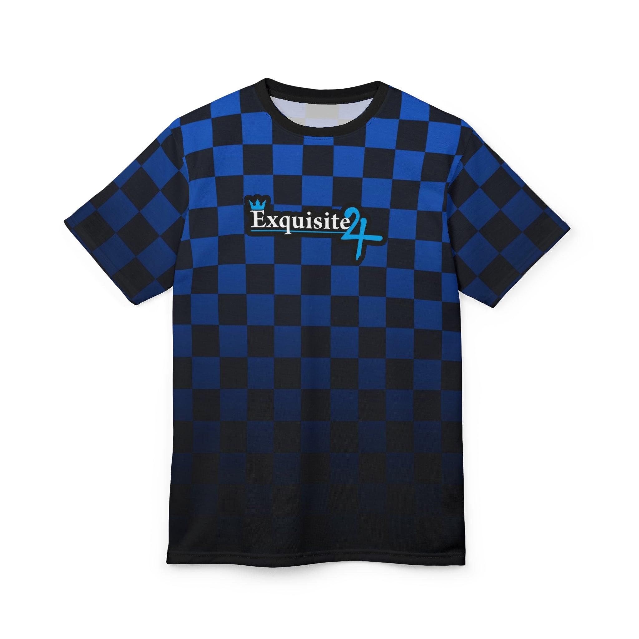 Blue Checkered 'Exquisite 24' Graphic Tee