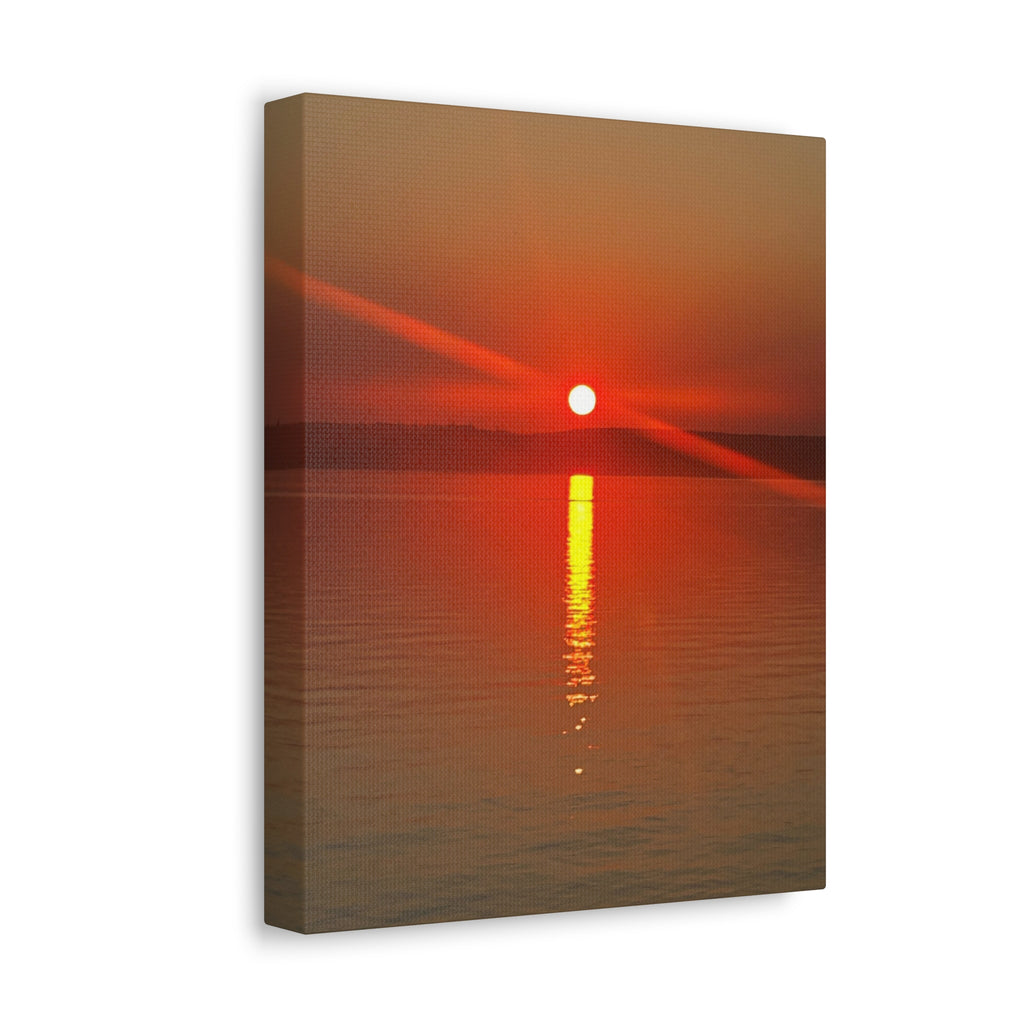 Sunset Reflection Stretched Canvas Wall Art
