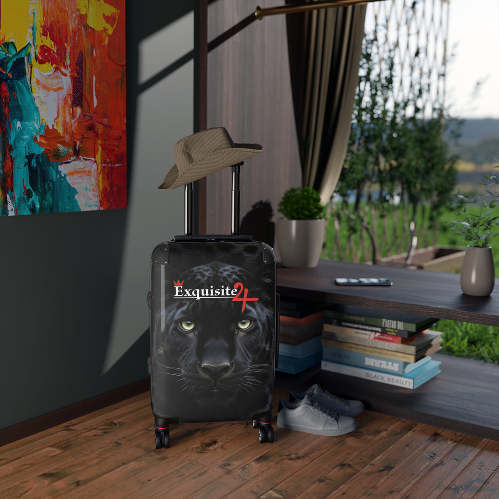 Royal Black Panther Carry-On Suitcase with Exquisite 24 Logo — Bold Travel Luggage