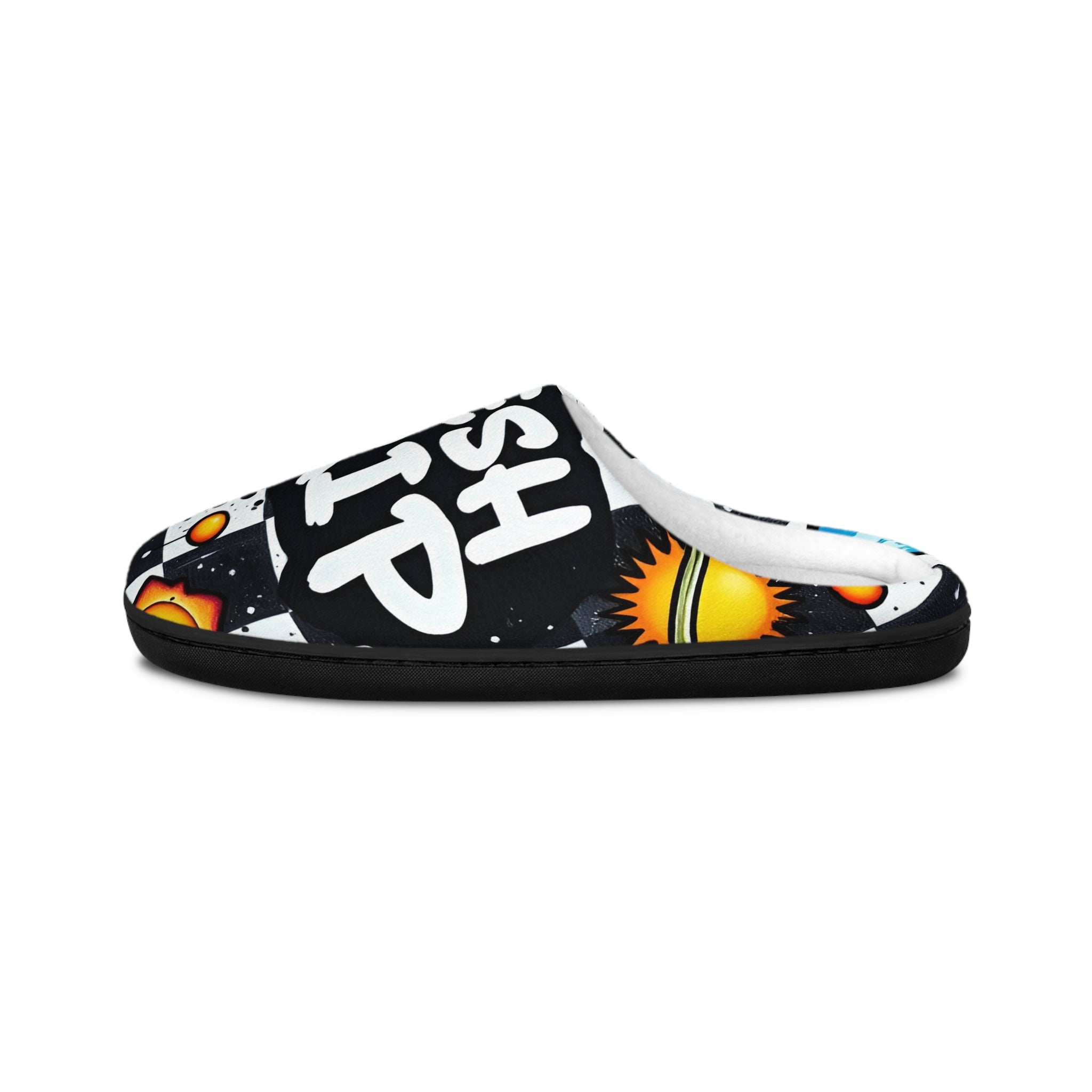 Men's Slippers — 'Fresh Drip' Emoji Graphic Indoor House Shoes
