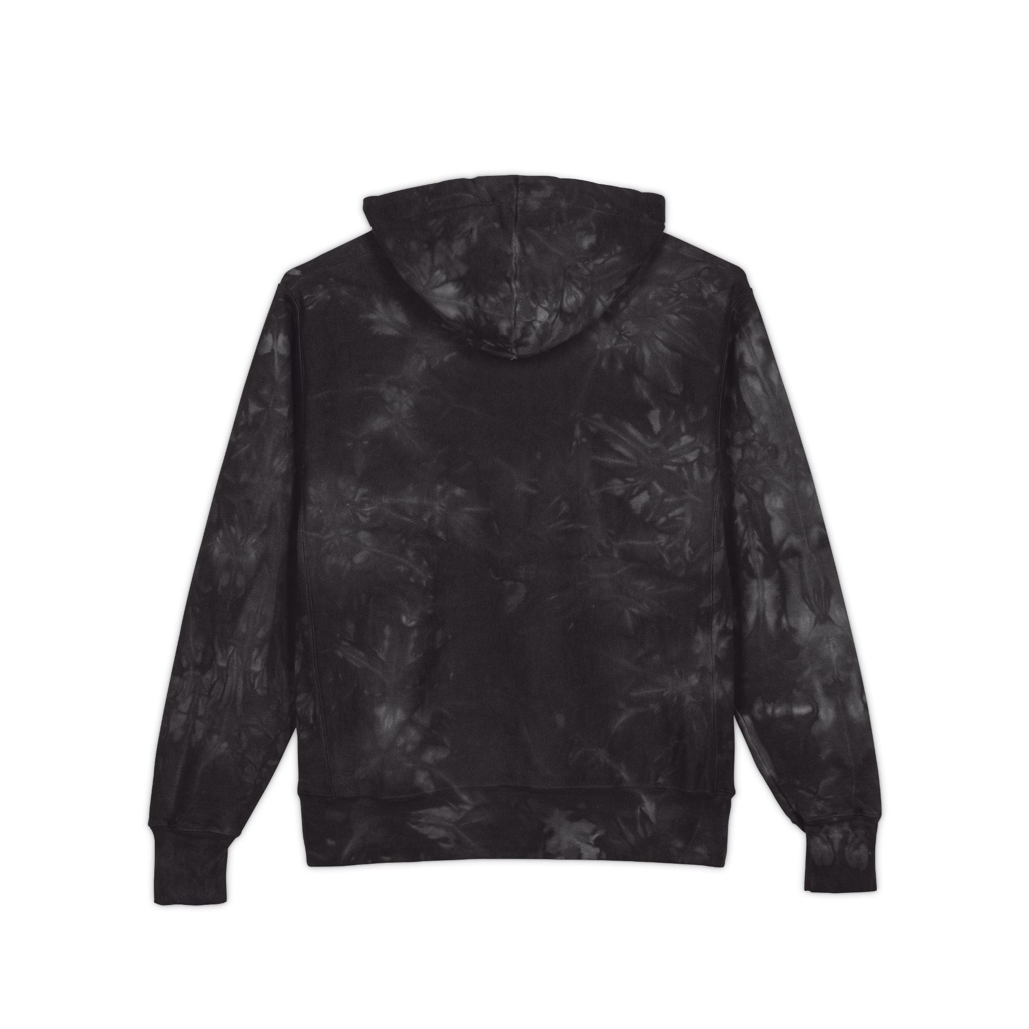 Tie-Dye Embroidered Hoodie - Exquisite 24 Black & Gold Patch