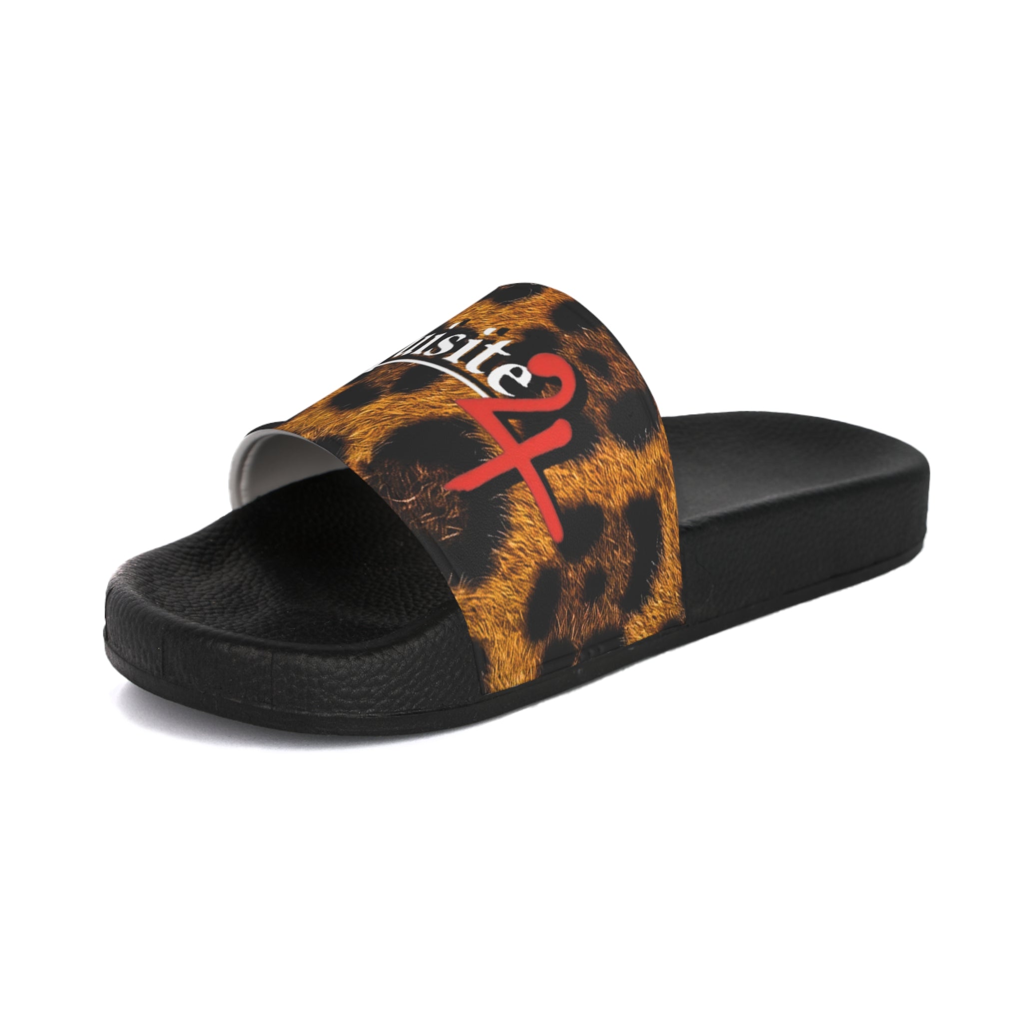 Leopard Print 'Exquisite 24’ Men's Slide Sandals — Fashionable Pool & Lounge Slides