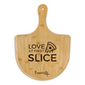 Bamboo Pizza Peel – "Love at First Slice" Engraved Serving Board