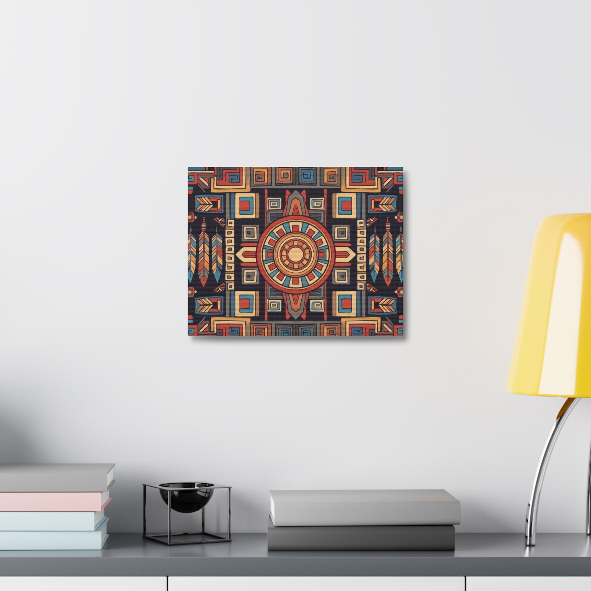 Southwestern Geometric Canvas Art — Tribal Mandala Wall Decor