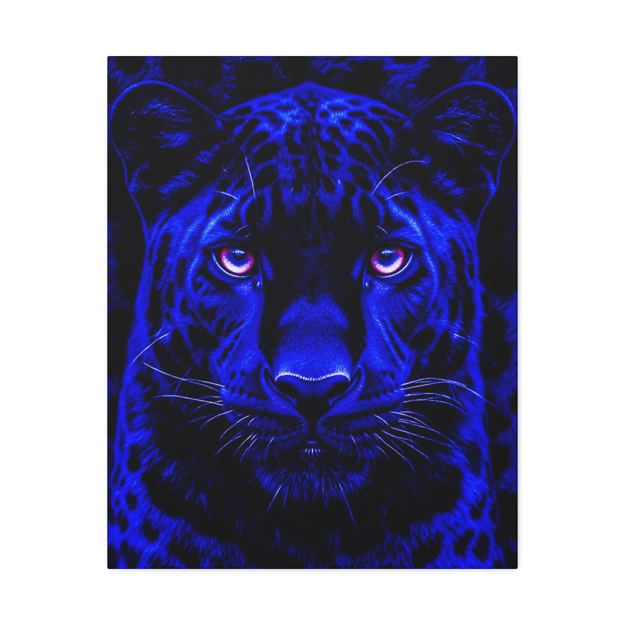 Blue Panther Stretched Canvas Wall Art
