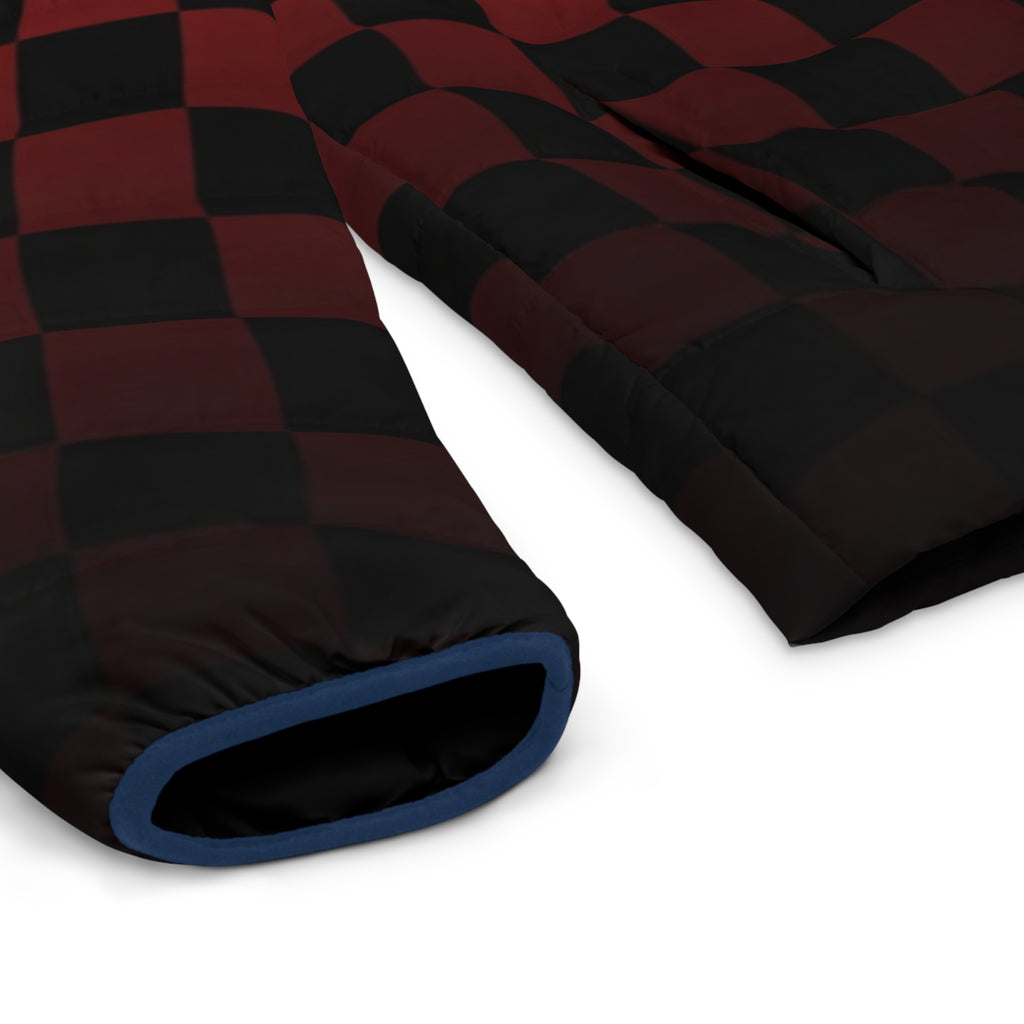 Red & Black Checker Puffer Jacket