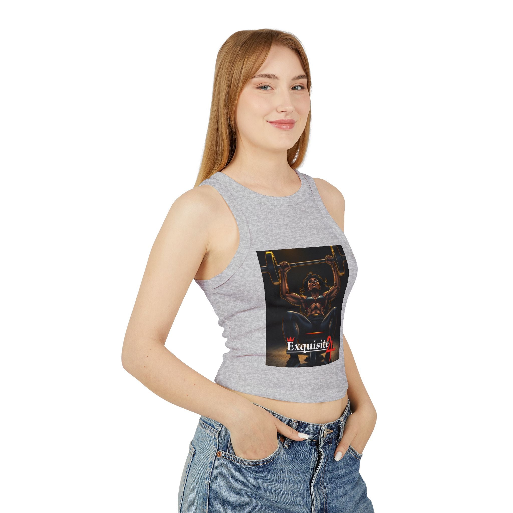 Exquisite 24 Weightlifting Tank Top — Women’s Gym Racer Crop
