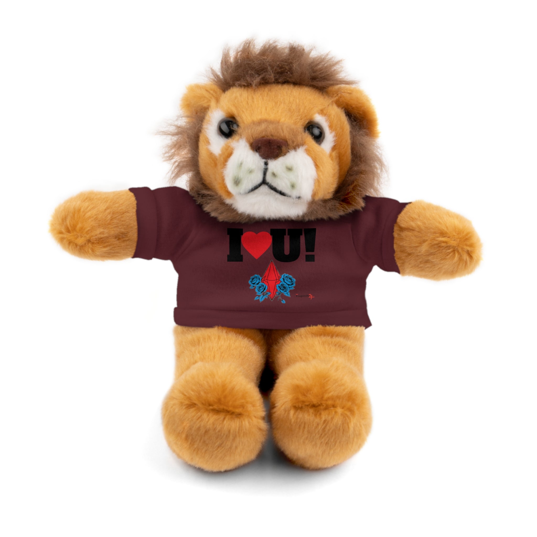 Plush Bear with Branded Tee – Red Diamond and Blue Roses Teddy
