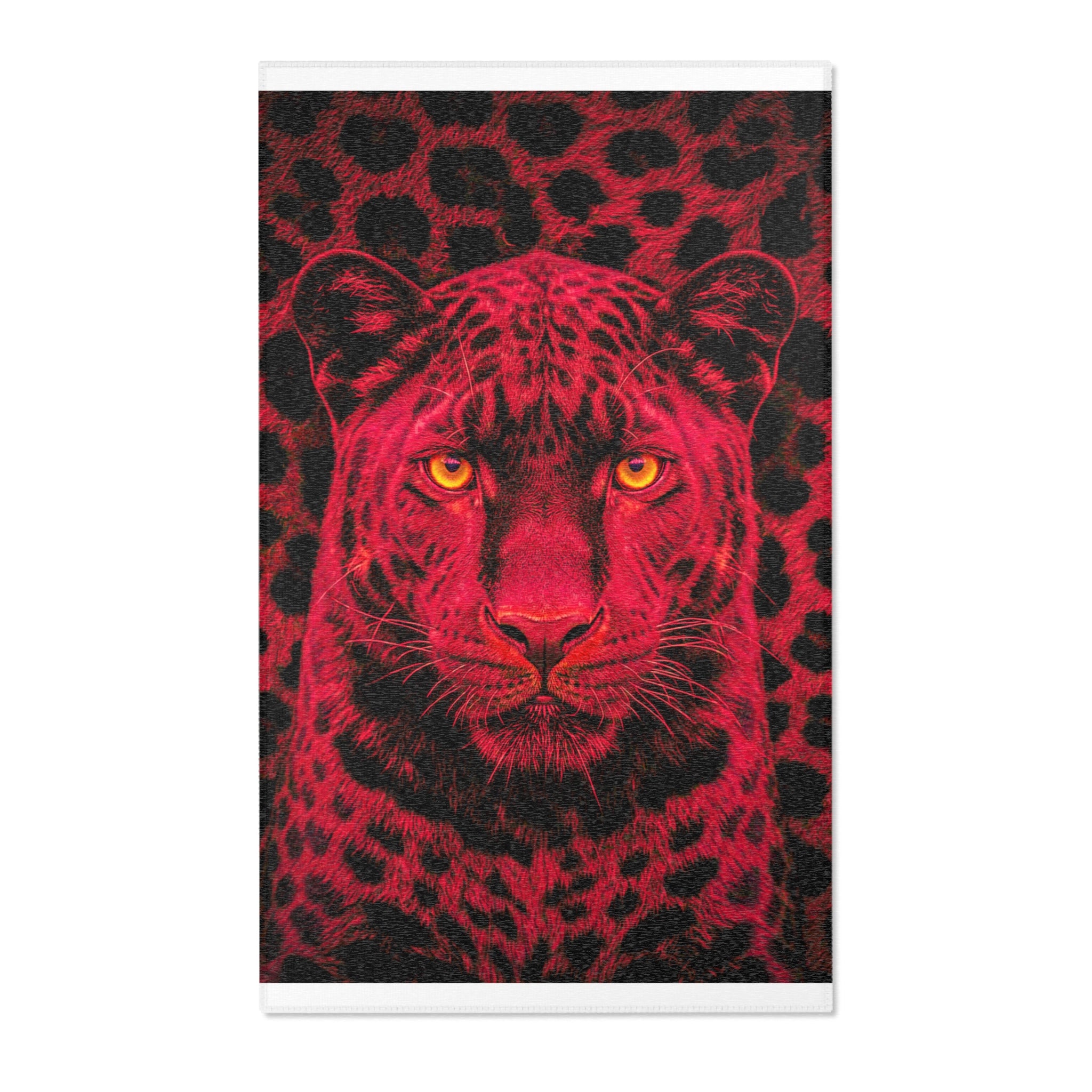 Red Leopard Area Rug – Bold Neon Leopard Accent Rug