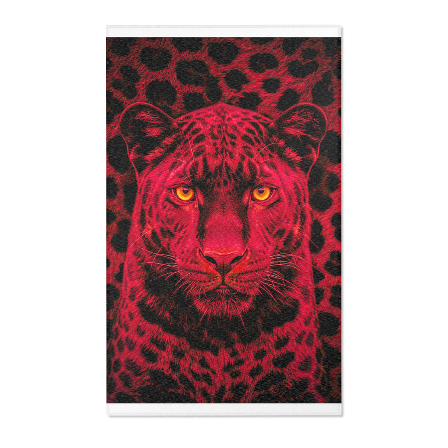 Red Leopard Area Rug – Bold Neon Leopard Accent Rug