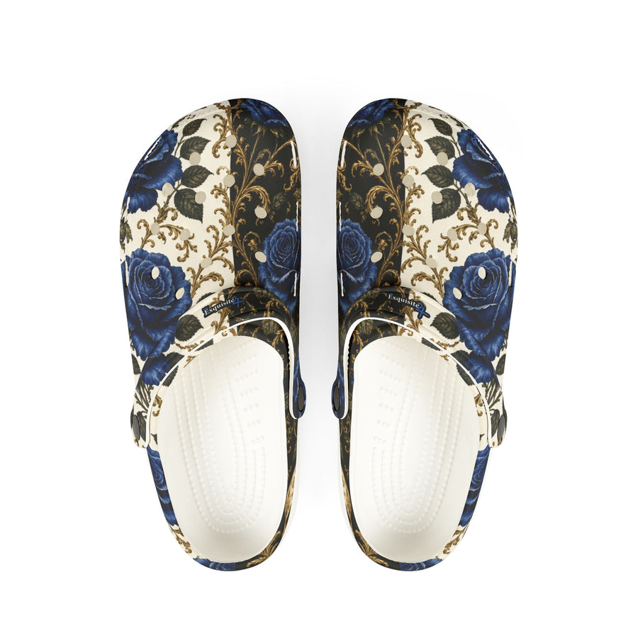 Blue Rose Pattern EVA Foam Clogs