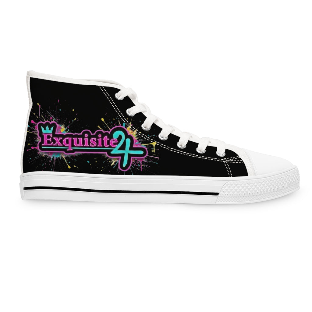 Women's High Top Sneakers — Bold Pop Art Face Design