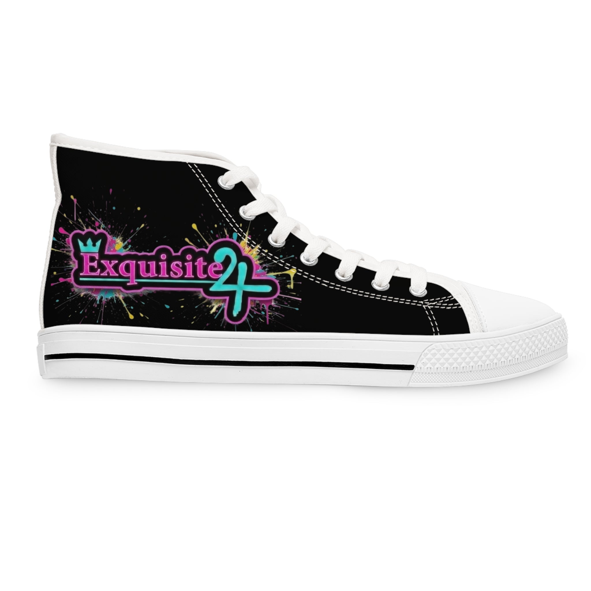 Women's High Top Sneakers — Bold Pop Art Face Design