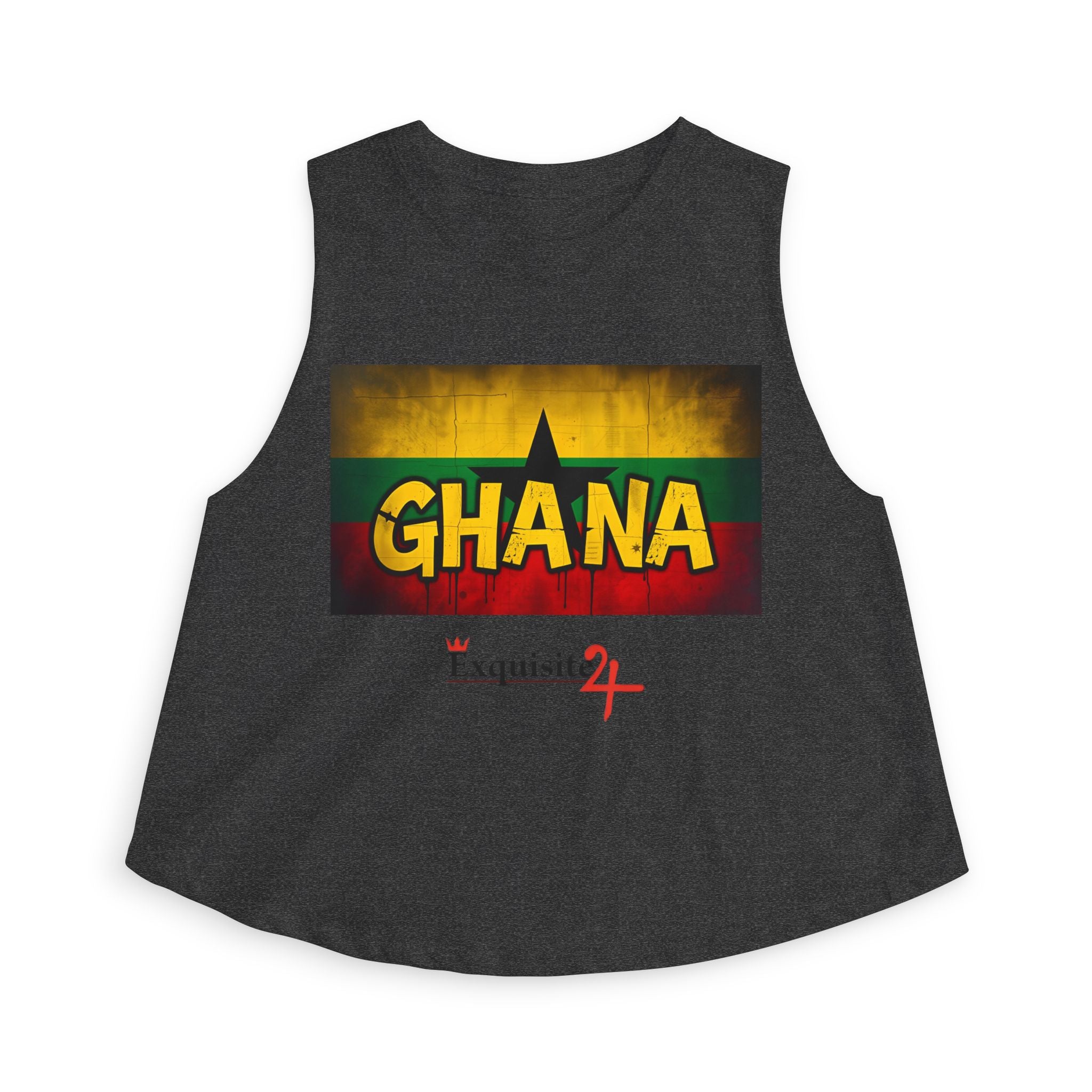 Ghana Flag Crop Top — Retro Rasta Graphic Women’s Tank