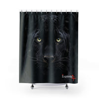 Panther Face Shower Curtain – Dramatic Black Panther Bathroom Decor