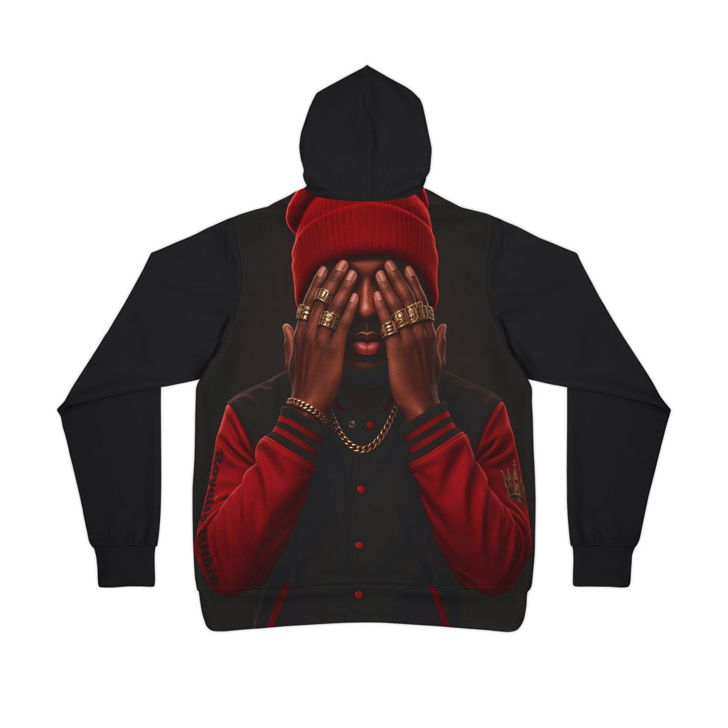 Red Beanie Portrait Athletic Hoodie