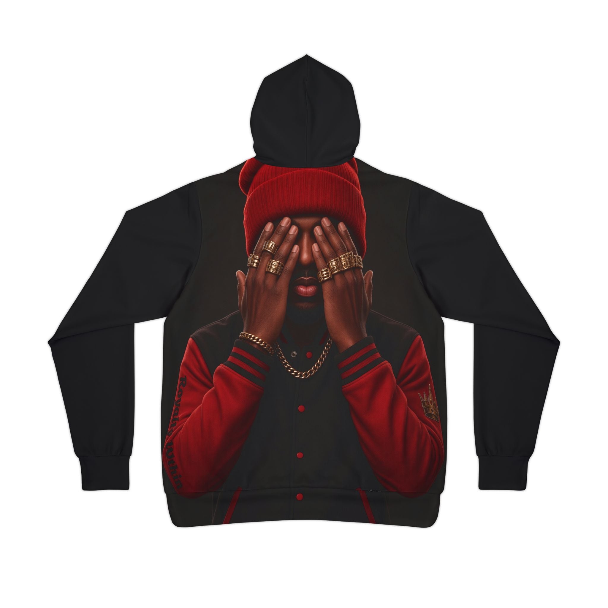 Red Beanie Portrait Athletic Hoodie