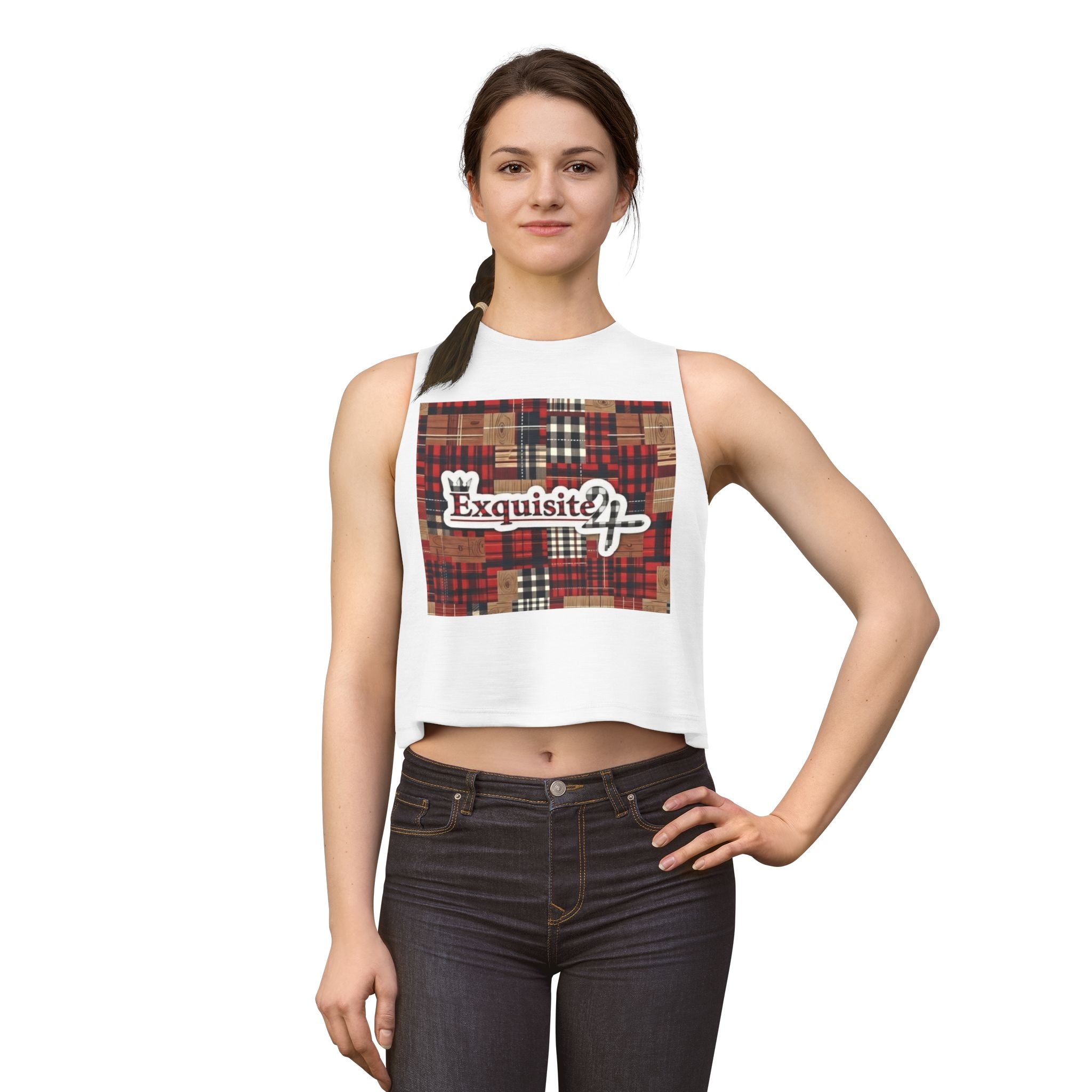 Exquisite 24 Plaid Graphic Women's Crop Top