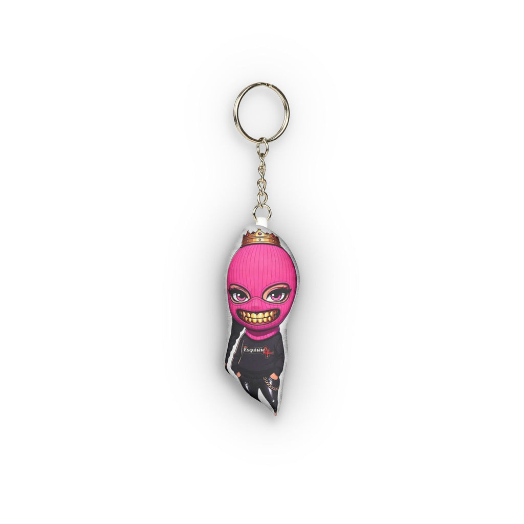 Queen Mask Sticker — Pink Balaclava Girl Mini Plush Keychain