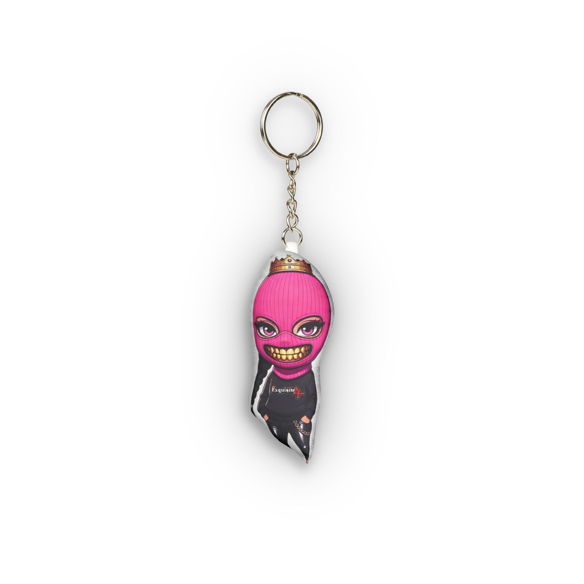 Queen Mask Sticker — Pink Balaclava Girl Mini Plush Keychain