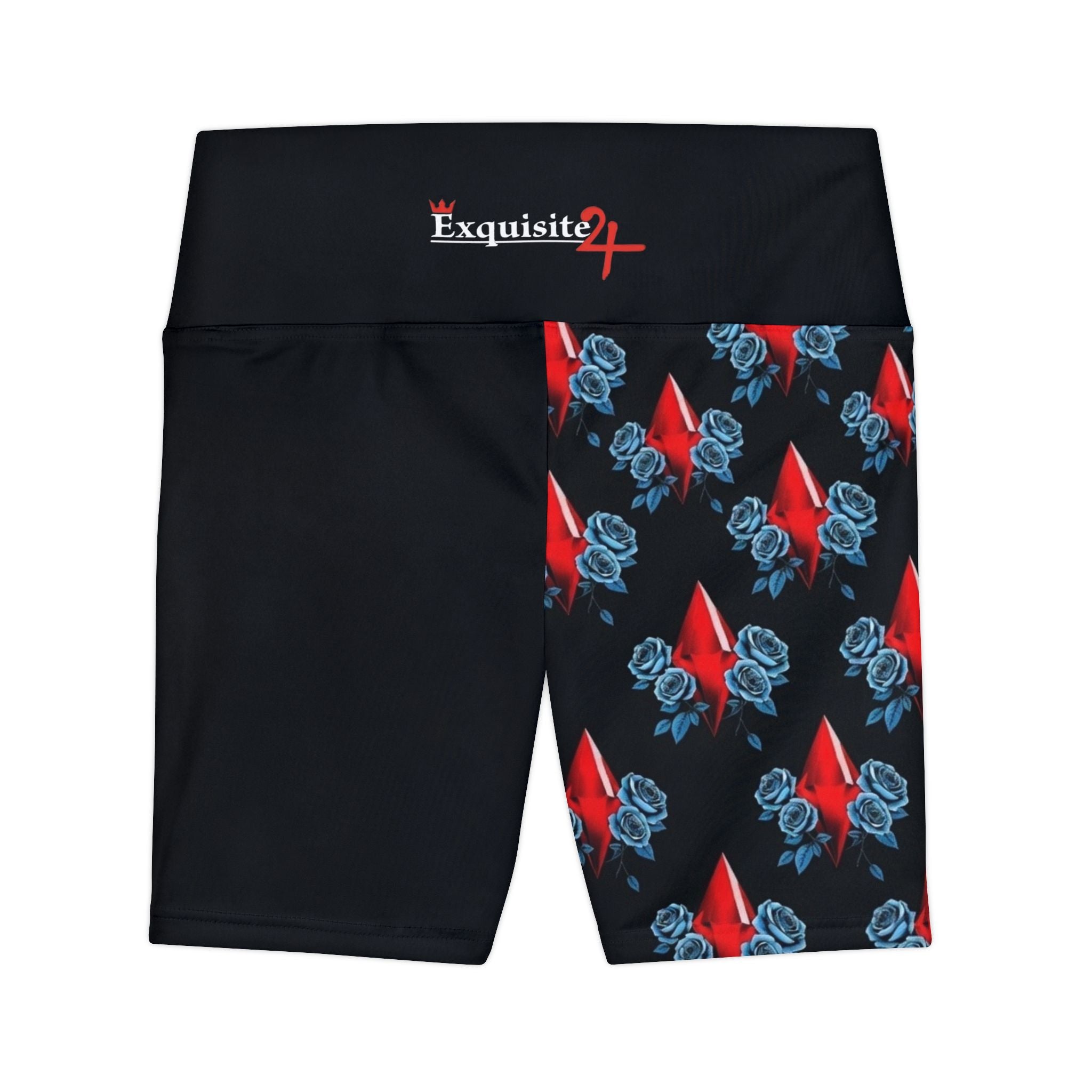 Red Jewel Blue Rose Women's Workout Shorts