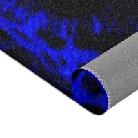 Blue Leopard Area Rug – Bold Neon Leopard Accent Rug for Living Room, Bedroom & Game Room