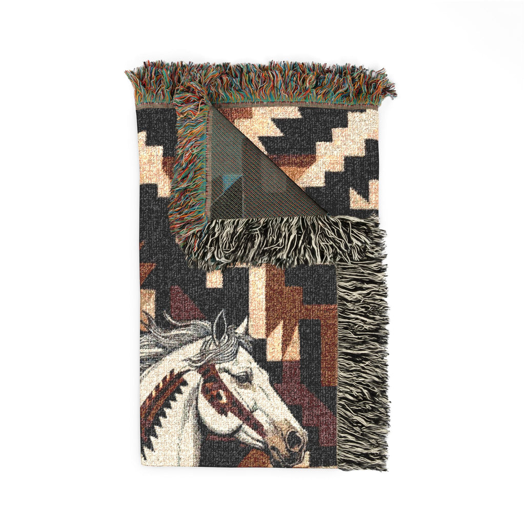 Southwestern Bucking Horse Woven Blanket