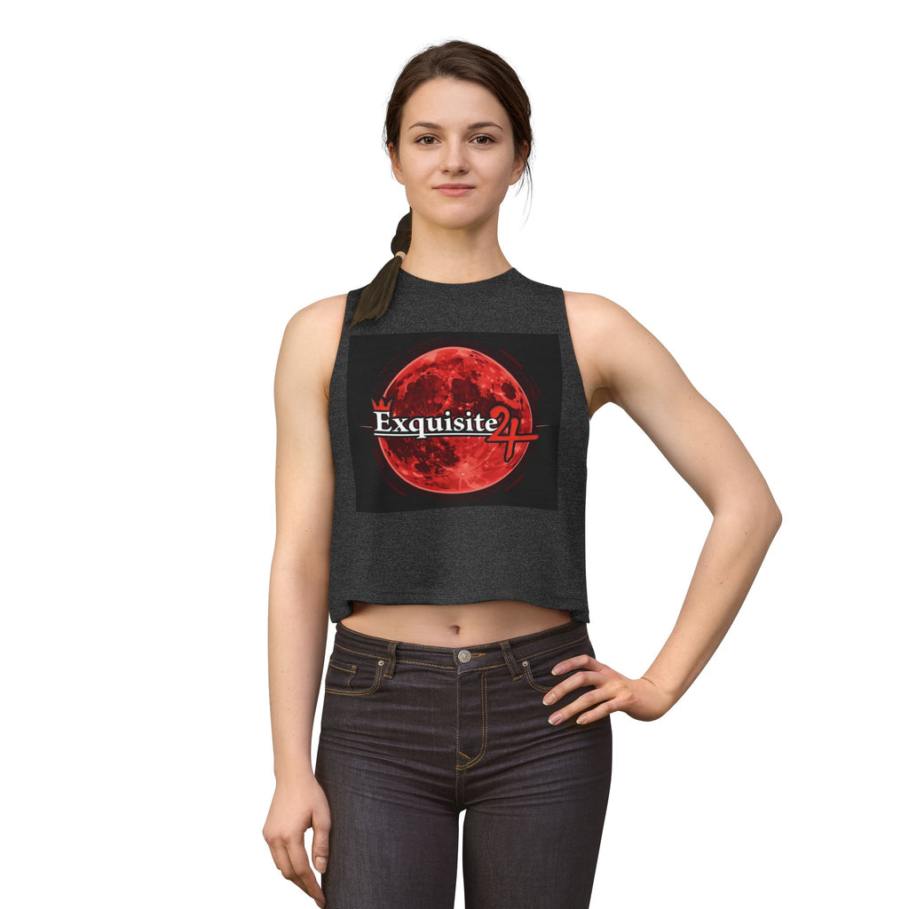 Exquisite Red Moon Crop Top — Women’s Graphic Tank