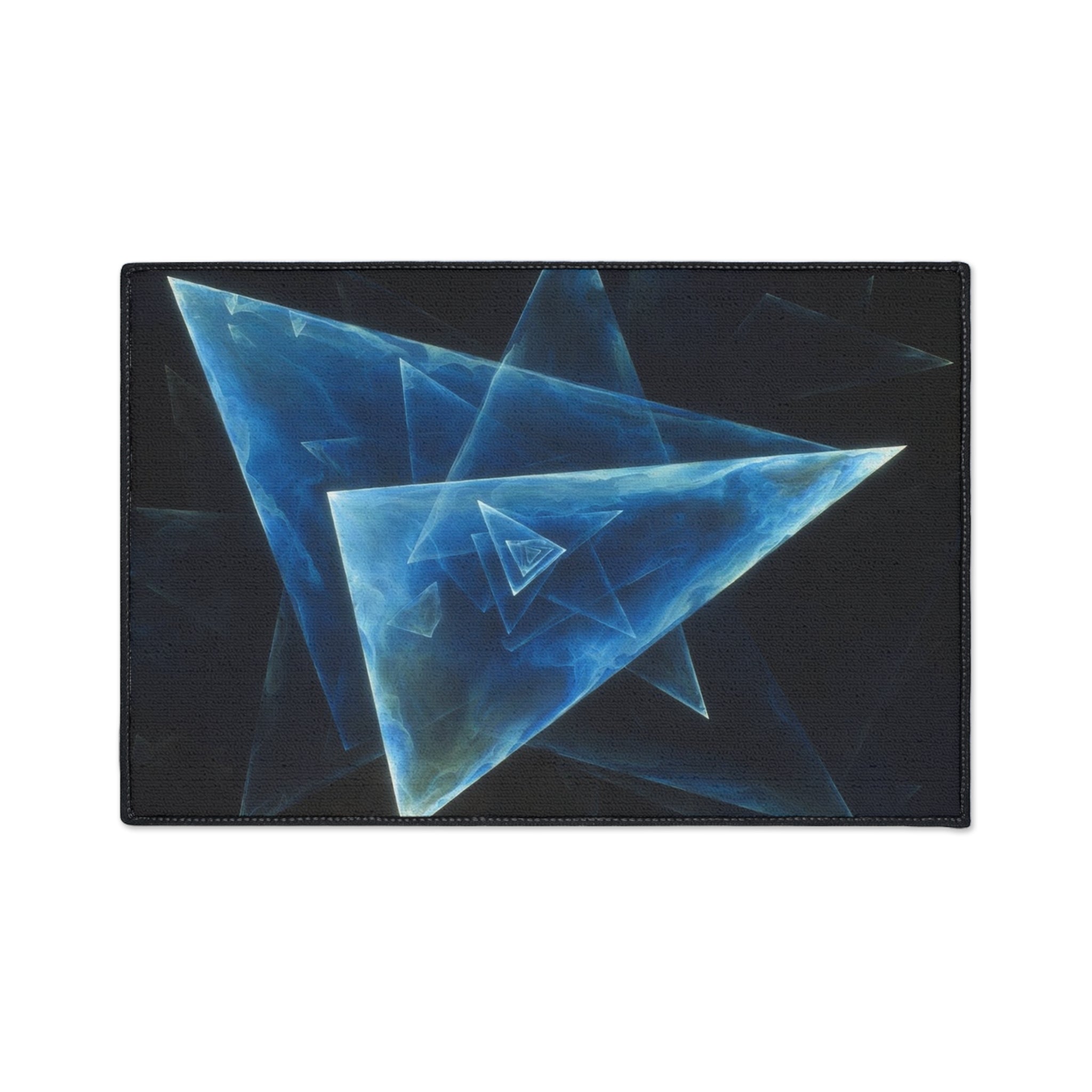 Geometric Blue Triangle Heavy-Duty Floor Mat