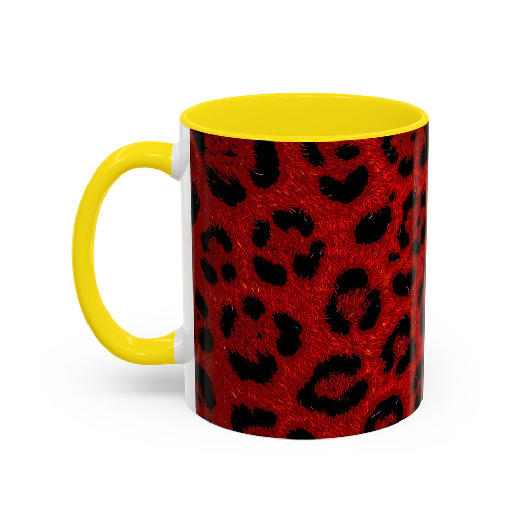 Red Leopard Print Accent Coffee Mug (11/15oz)