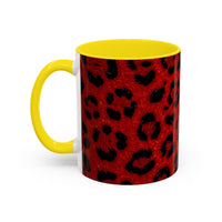Red Leopard Print Accent Coffee Mug (11/15oz)