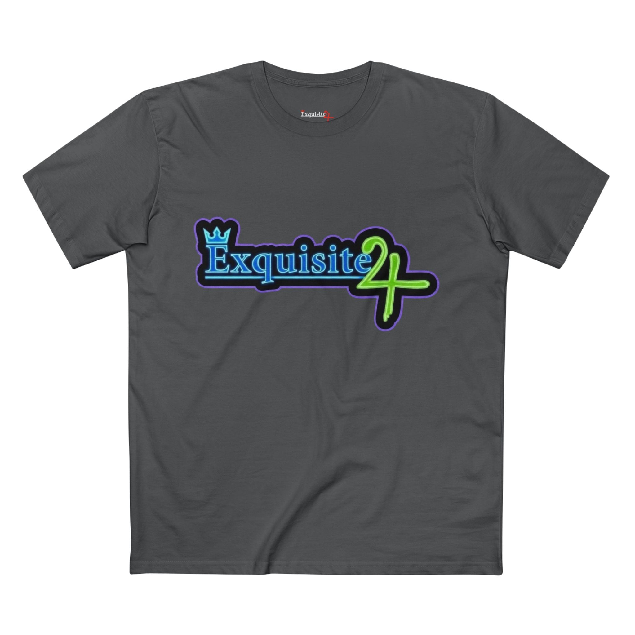 Exquisite 24 Sticker Logo Graphic Tee – Neon Blue-Green