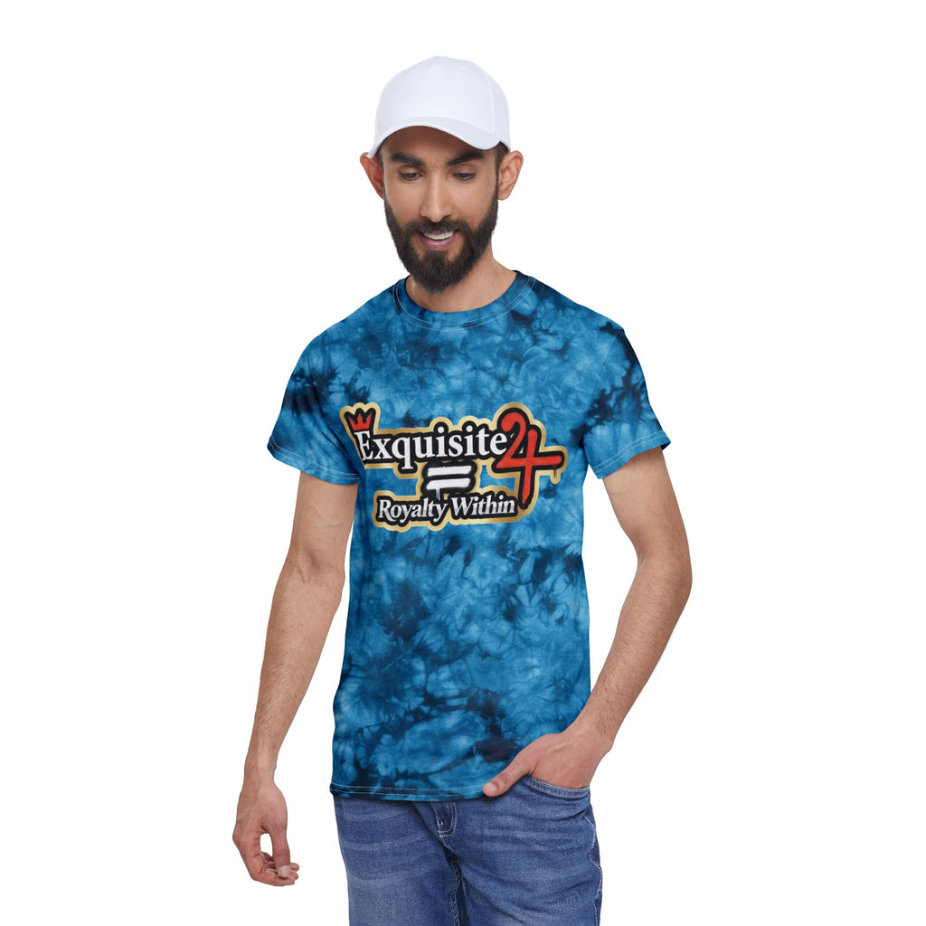 Tie-Dye Tee — Exquisite 24 ‘Royalty Within’ Logo & Red Roses Crystal Design