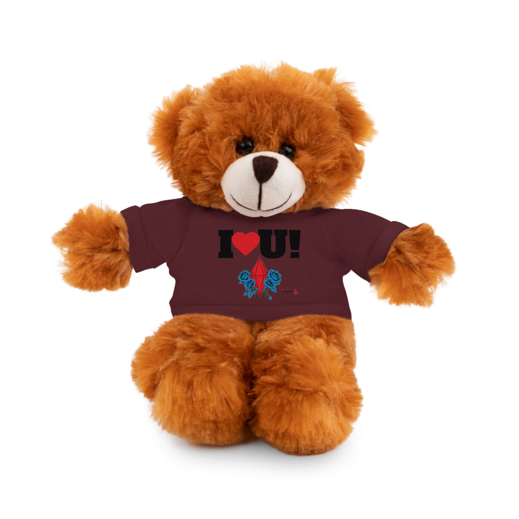 Plush Bear with Branded Tee – Red Diamond and Blue Roses Teddy