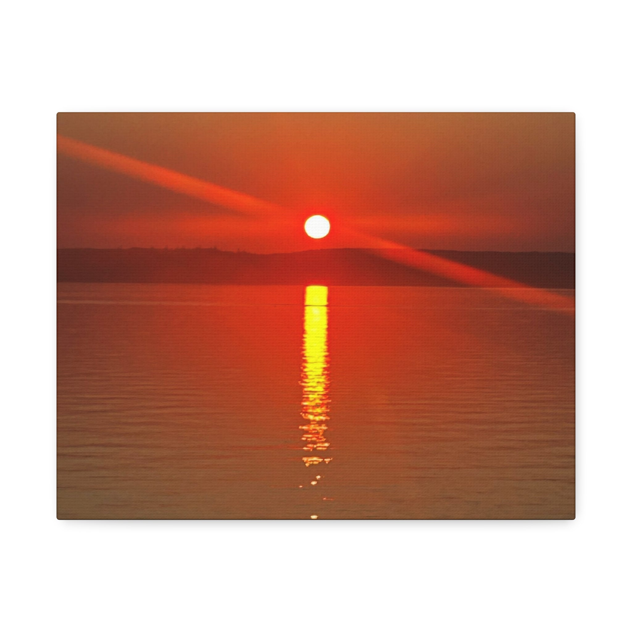 Sunset Reflection Stretched Canvas Wall Art