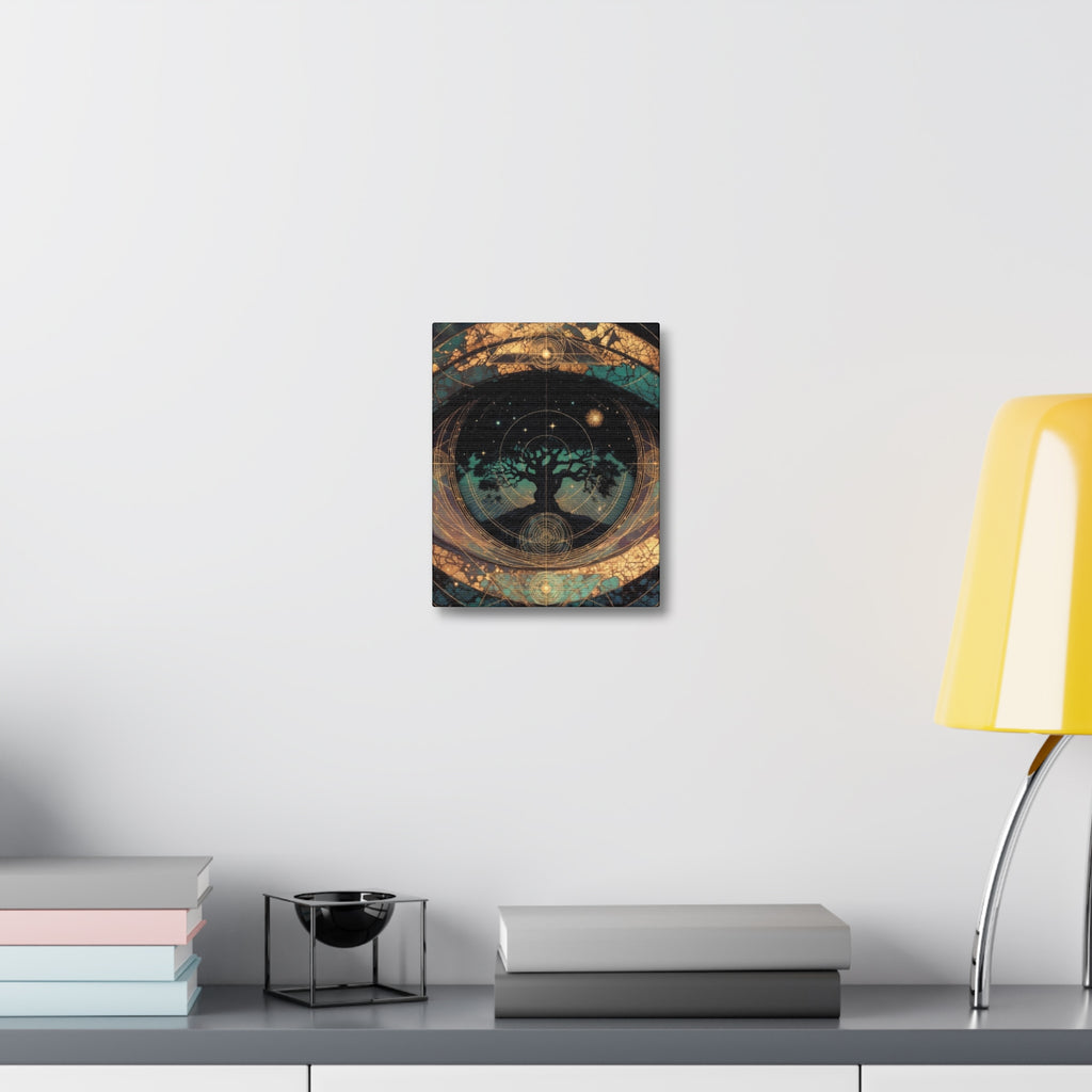 Mystic Tree of Life Stretched Canvas – Spiritual Cosmic Wall Art