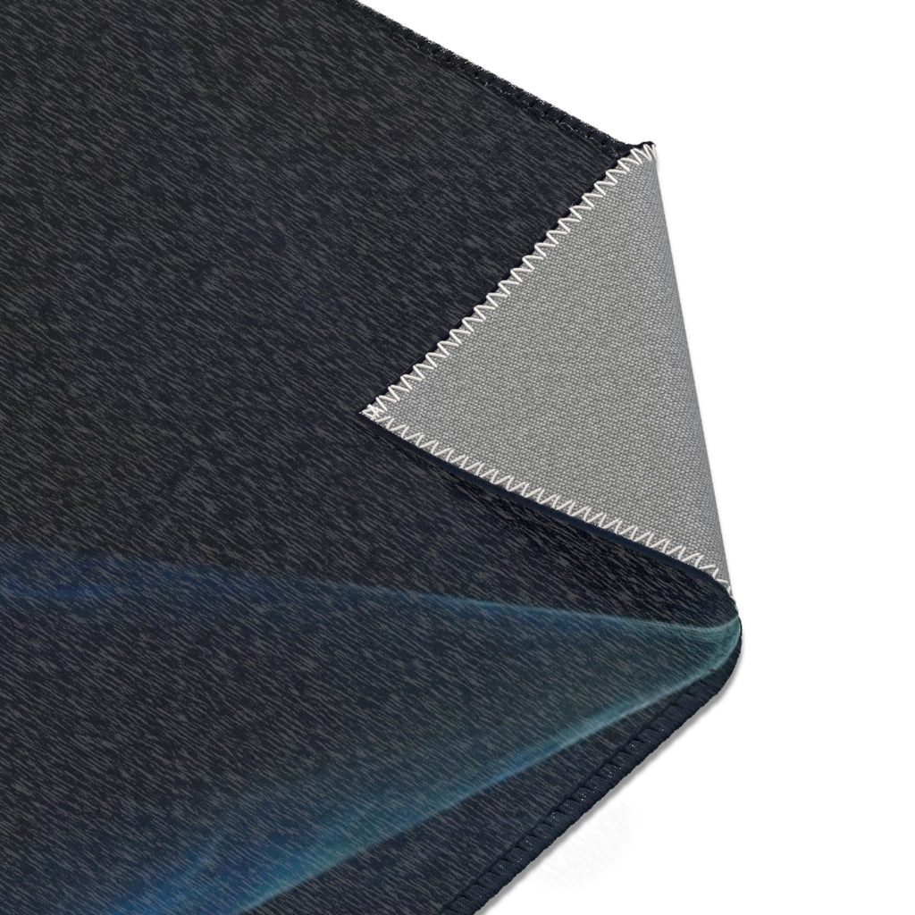 Geometric Blue Triangle Area Rug — Modern Abstract Accent Rug for Living Room & Bedroom
