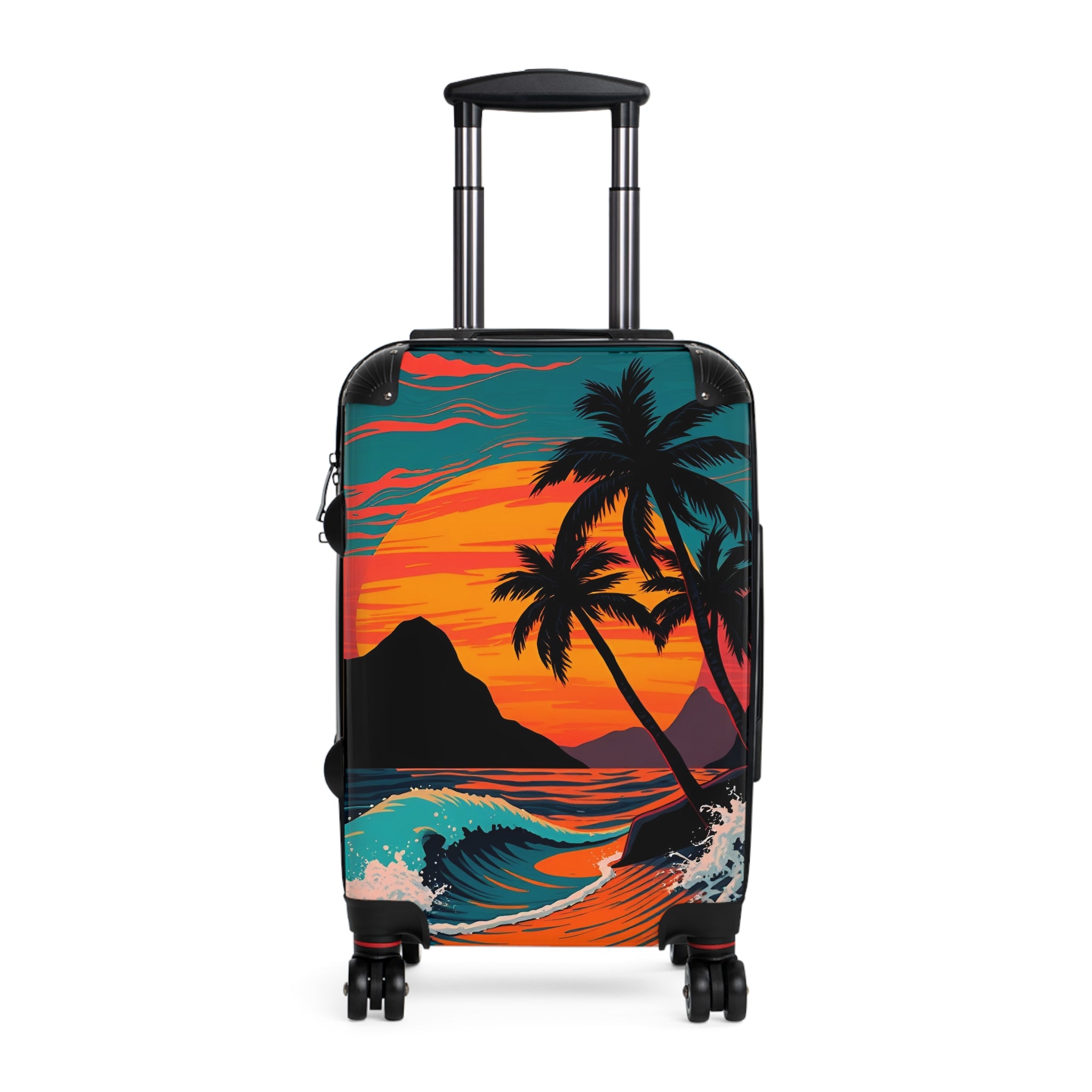 Tropical Sunset Suitcase – Palm Tree Beach Carry-On Luggage